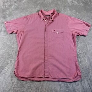 Burberry London Red Gingham Check Short Sleeve Button Up‎ Shirt XL